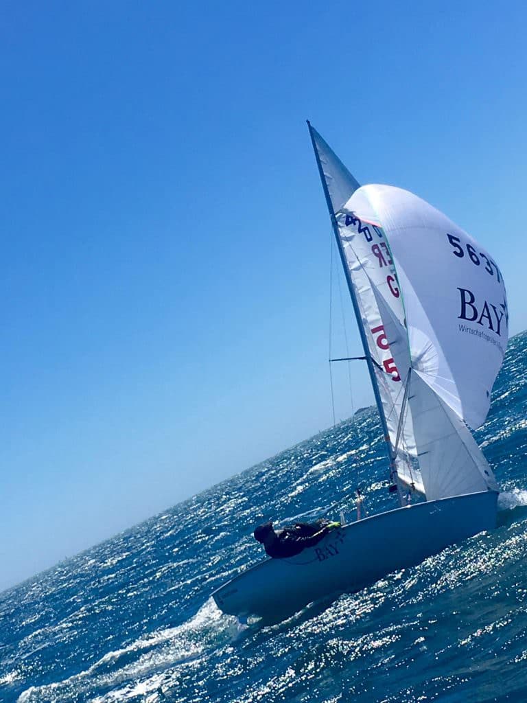 Samuel Stoerr bei der 420er-WM in Fremantle. Foto Steinlein